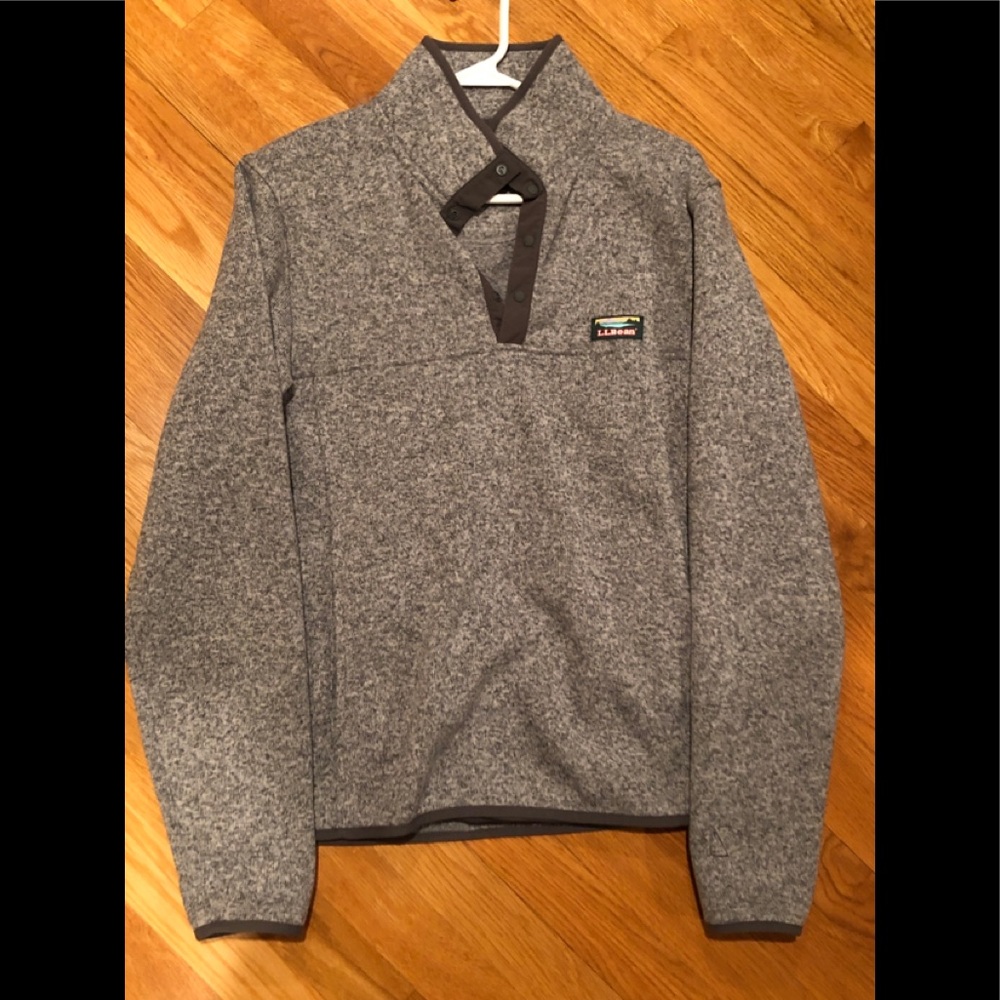 Men’s L.L. Bean Fleece Quarter-Zip/Button Jacket Size Small